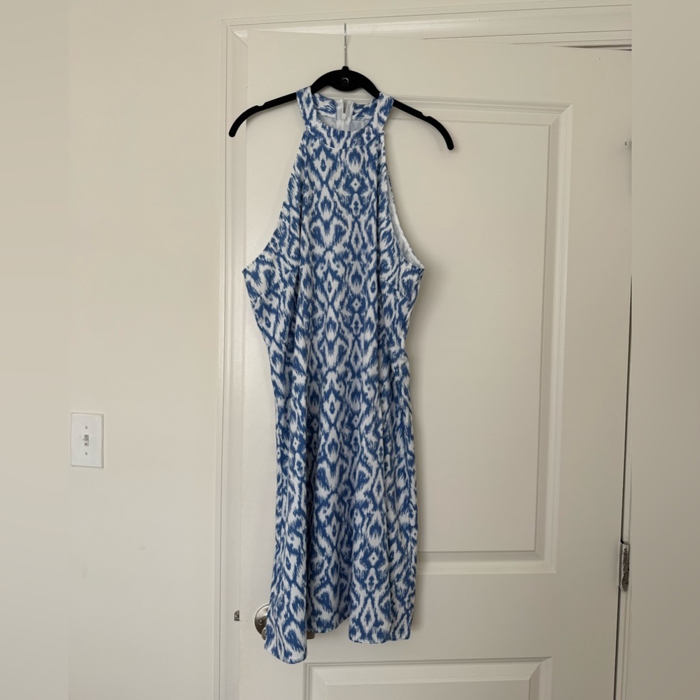 Blue and White Patterned Dress
